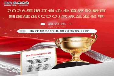 喜报！bwin必赢亚洲官方网站纸业入选2026年浙江省企业首席数据官制度建设（CDO）试点企业名单